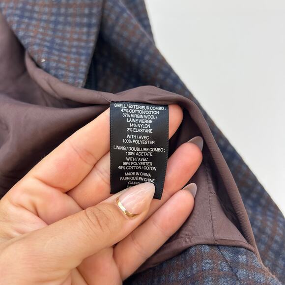 L.A.M.B. Gwen Stefani Dark Plaid Asymmetrical Zip Jacket Size 0 Cropped LAMB - Picture 10 of 10